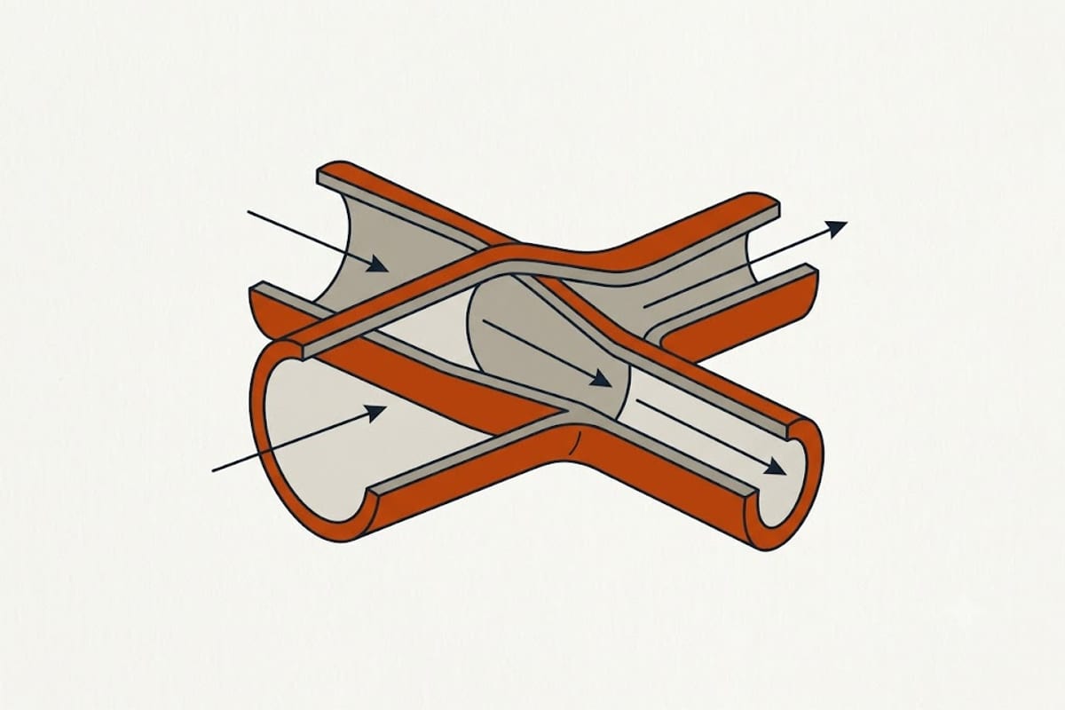 Internal corrosion narrowing a pipe