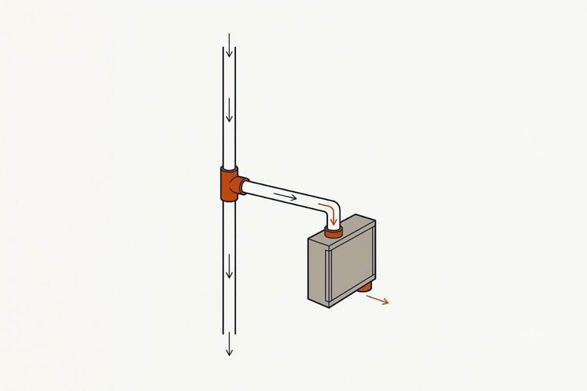 A new bathroom connected to the stack