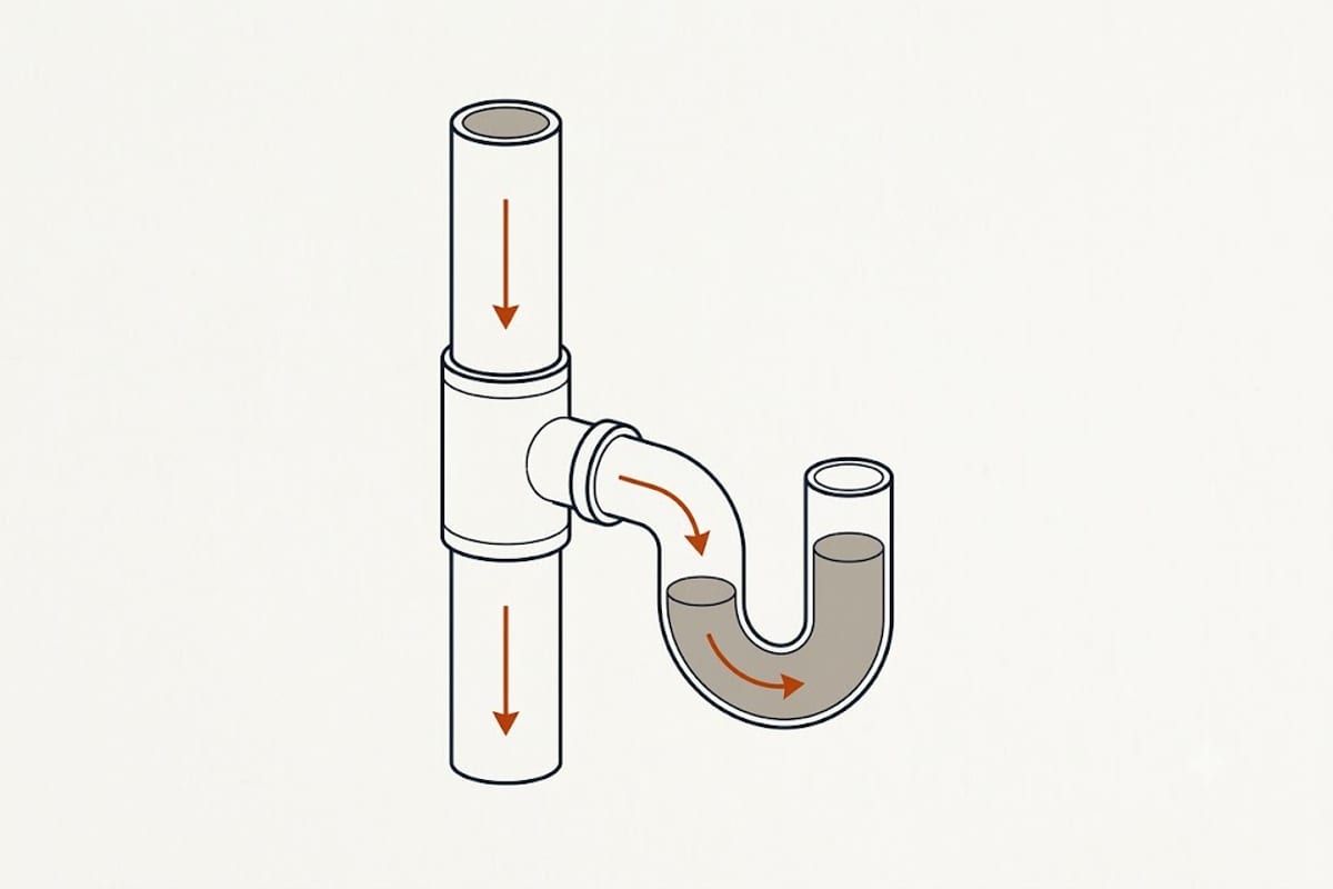 Suction pulling water out of a nearby trap